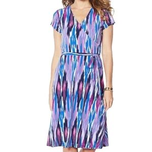 IMAN Vibrant Purple and Blue Midi Dress Good Condition